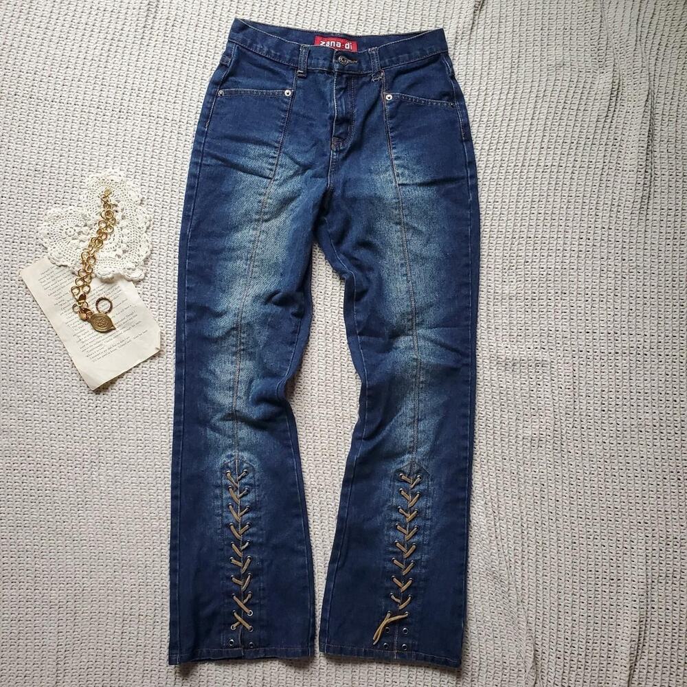 Vintage y2k zana di jeans with lace up legs